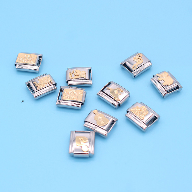 Hapiship Original Daisy Elevant Kangaroo Angel Notes Hope Italian Charm Fit 9mm Käevõru roostevabast terasest ehete valmistamine DJ192