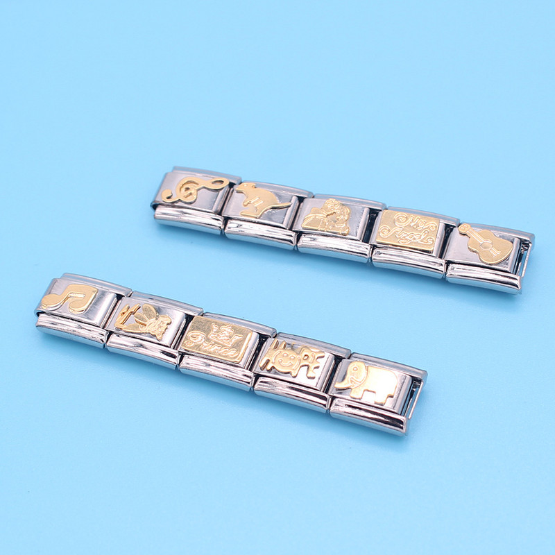 Hapiship Original Daisy Elevant Kangaroo Angel Notes Hope Italian Charm Fit 9mm Käevõru roostevabast terasest ehete valmistamine DJ192