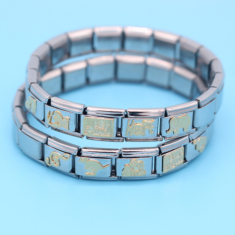 Hapiship Original Daisy Elevant Kangaroo Angel Notes Hope Italian Charm Fit 9mm Käevõru roostevabast terasest ehete valmistamine DJ192