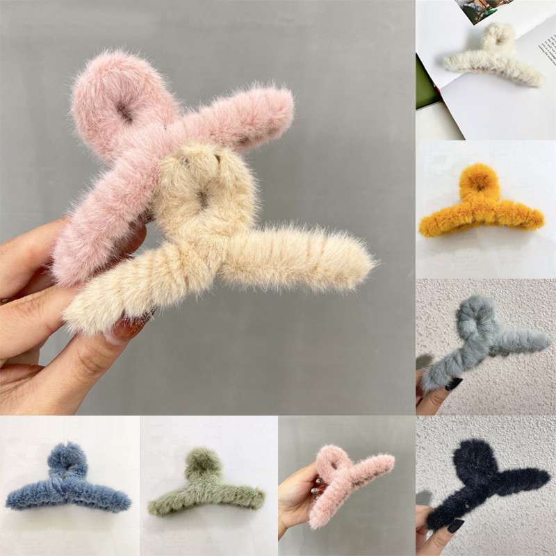 Őszi és téli plüss haj karmok cápa kapcsok aranyos cukorka színű elegáns temperamentum fogócsipesz koreai lány egyszerű puha fejfedő
