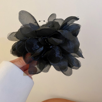 XIALUOKE Vintage Big Fluffy Chiffon Hair Flower Clips για Γυναικεία Αξεσουάρ μαλλιών Υφασμάτινα λουλούδια Clip Headbands Κοσμήματα DIY