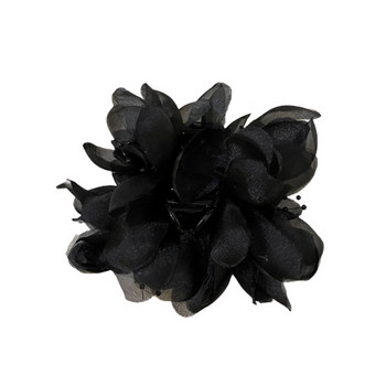 XIALUOKE Vintage Big Fluffy Chiffon Hair Flower Clips για Γυναικεία Αξεσουάρ μαλλιών Υφασμάτινα λουλούδια Clip Headbands Κοσμήματα DIY