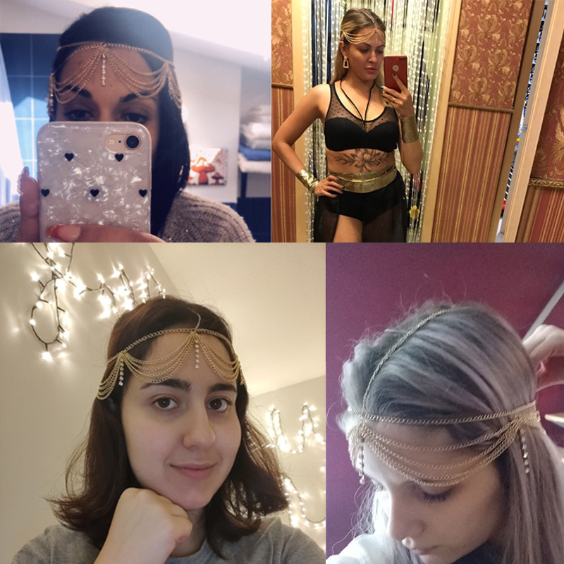 Boho drapiranje Kristalni dodaci za kosu mladenke Nova moda Elegantni lanac za glavu Nakit za kosu Vjenčane frizure Ukras za glavu