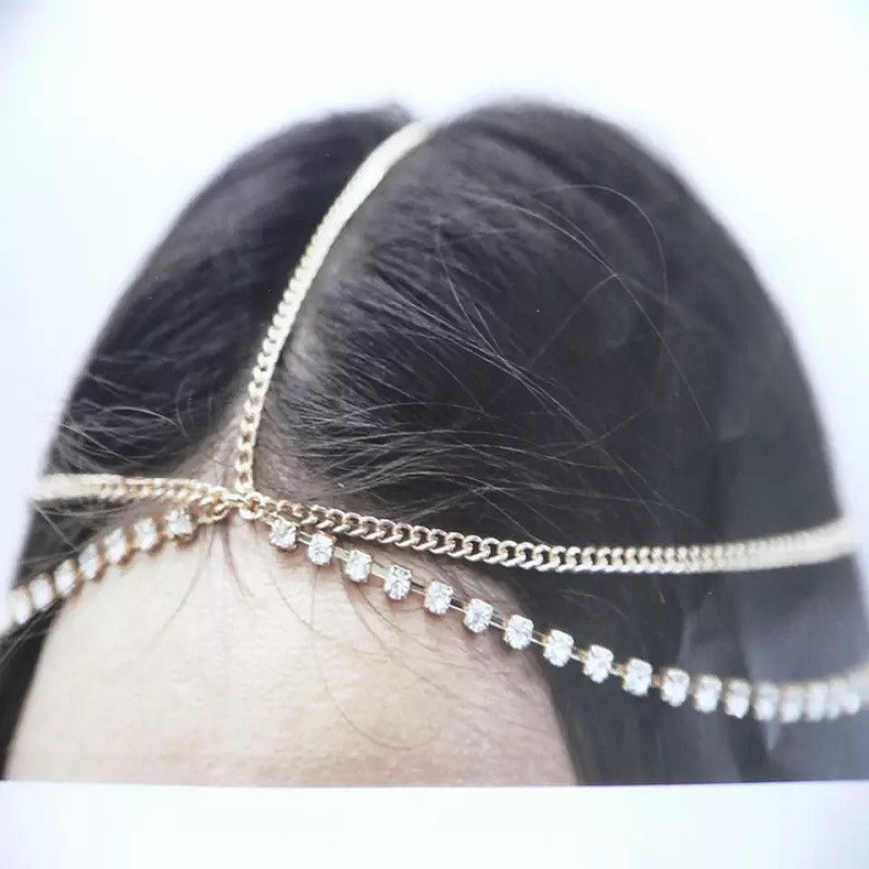 Boho ανεμιστήρας μεταλλική αλυσίδα με φούντα τρυπάνι νερού, κορδέλα κεφαλής, μολύβδινη αλυσίδα μαλλιών