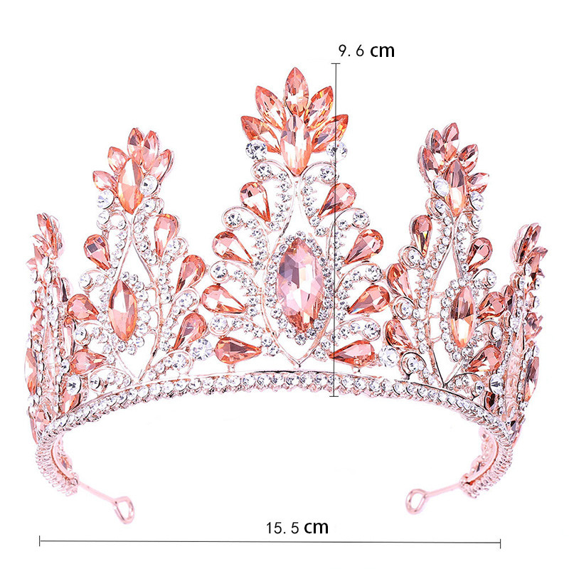 Árak Királynő Női Luxus Zöld Arany Kék Piros Fehér Nagy kristály Tiara és Koronák Hajékszerek Menyasszonyi Menyasszonyi Esküvőre