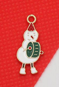 10 buc/lot Crăciun Fericit Breloc cu ulei de smalț pentru geantă, cercei, colier, bijuterii, pandantiv lucrat manual