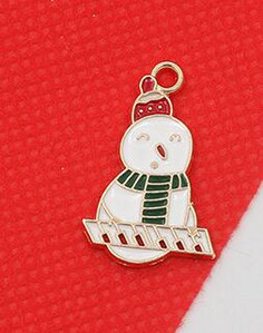 10 buc/lot Crăciun Fericit Breloc cu ulei de smalț pentru geantă, cercei, colier, bijuterii, pandantiv lucrat manual