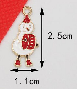 10 buc/lot Crăciun Fericit Breloc cu ulei de smalț pentru geantă, cercei, colier, bijuterii, pandantiv lucrat manual
