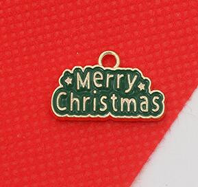 10 buc/lot Crăciun Fericit Breloc cu ulei de smalț pentru geantă, cercei, colier, bijuterii, pandantiv lucrat manual