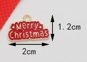 10 buc/lot Crăciun Fericit Breloc cu ulei de smalț pentru geantă, cercei, colier, bijuterii, pandantiv lucrat manual