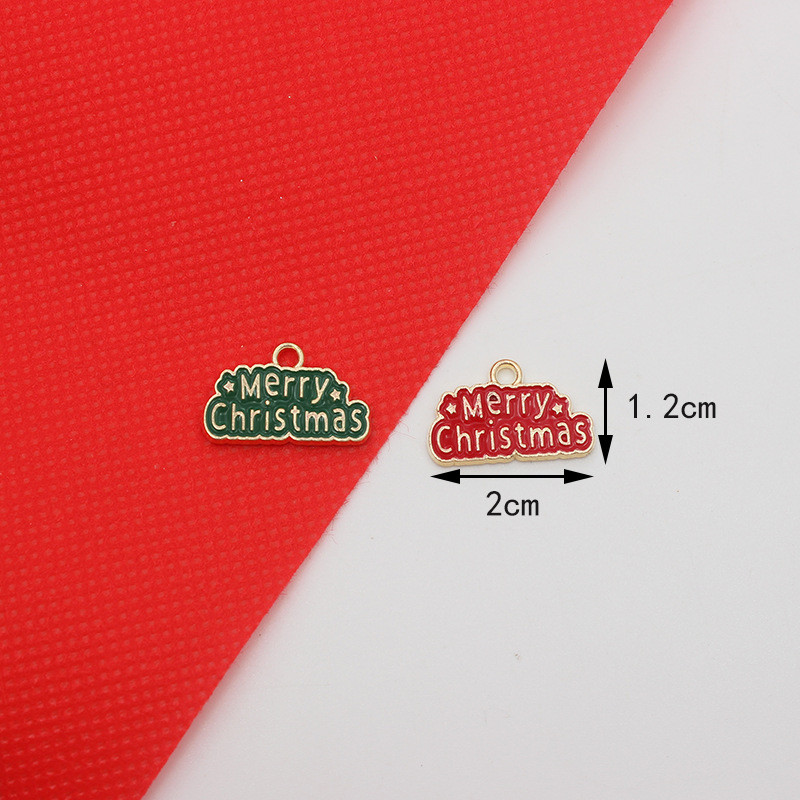 10 buc/lot Crăciun Fericit Breloc cu ulei de smalț pentru geantă, cercei, colier, bijuterii, pandantiv lucrat manual