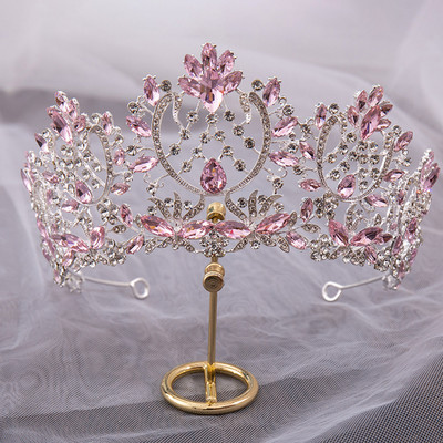 Барокова тиара, корона на булката за жени, лента за коса със стрази, абитуриентски бижута Пандора, луксозни момичета, сватбени аксесоари за коса, бижута