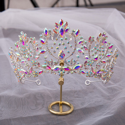 Барокова тиара, корона на булката за жени, лента за коса със стрази, абитуриентски бижута Пандора, луксозни момичета, сватбени аксесоари за коса, бижута