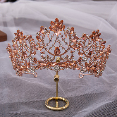 Барокова тиара, корона на булката за жени, лента за коса със стрази, абитуриентски бижута Пандора, луксозни момичета, сватбени аксесоари за коса, бижута