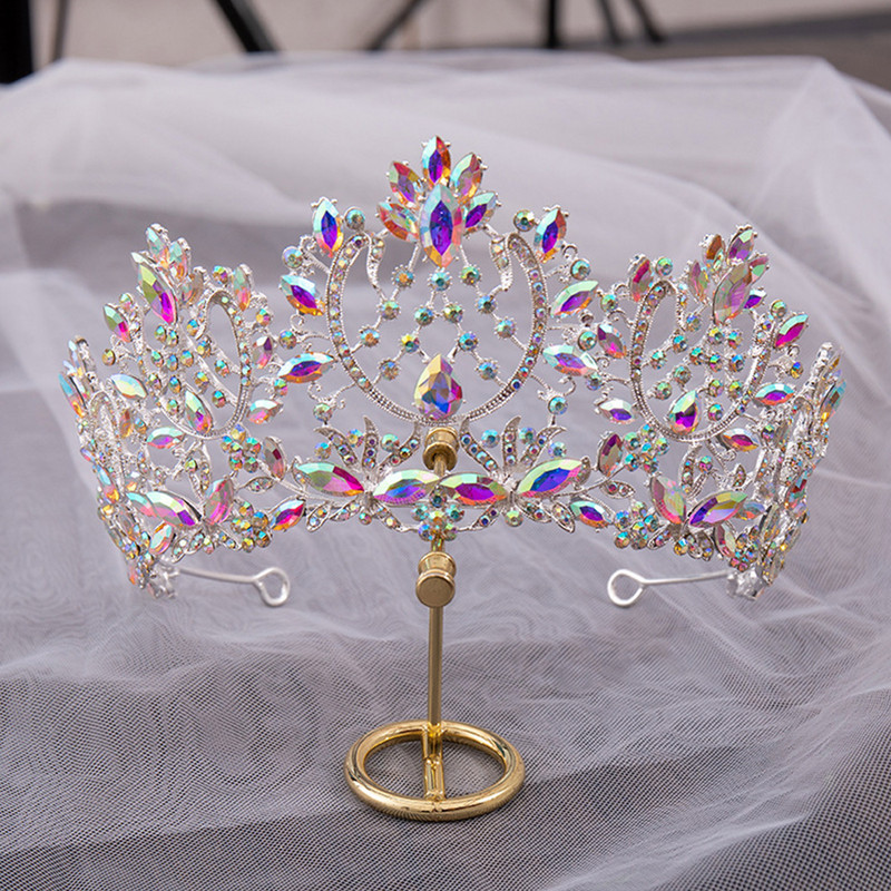 Барокова тиара, корона на булката за жени, лента за коса със стрази, абитуриентски бижута Пандора, луксозни момичета, сватбени аксесоари за коса, бижута
