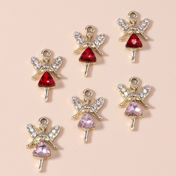 10 τμχ Exquisite Crystal Fairy Charms for DIY jewelry Making Accessories Angel Charms μενταγιόν για κατασκευή κολιέ σκουλαρίκια