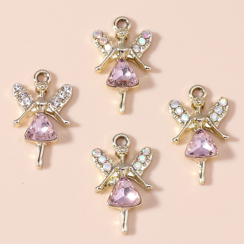 10 бр. Изящни кристални приказни талисмани за изработка на бижута Направи си сам Аксесоари Ангелски талисмани, висулки за изработка на колиета, обеци
