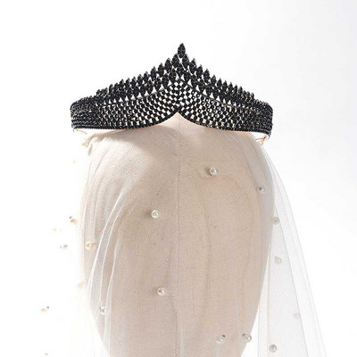 Novi korejski modni stil Luksuzni retro vještački dijamant Kraljevska princeza Tijara Kruna Traka za glavu Nevjesta Noiva Dodaci za kosu za vjenčanje