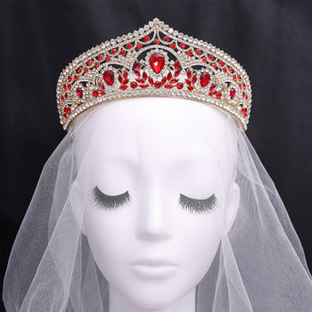 Princess Diadem Bride Crown Γυναικείες πολυτελείς κρυστάλλινες τιάρες 2023 New Girls Party Hair Band Γούρι Γαμήλιο στολίδι για τα μαλλιά Κοσμήματα