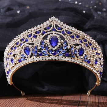 Princess Diadem Bride Crown Γυναικείες πολυτελείς κρυστάλλινες τιάρες 2023 New Girls Party Hair Band Γούρι Γαμήλιο στολίδι για τα μαλλιά Κοσμήματα