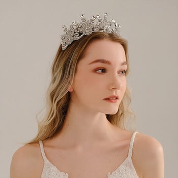 Bridal Crown Queen Headband Sparkly Rhinestones Metal Tiaras Headpiece For Bride Princess Party Diadem Wedding Hair Jewelry