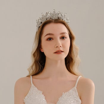 Bridal Crown Queen Headband Sparkly Rhinestones Metal Tiaras Headpiece For Bride Princess Party Diadem Wedding Hair Jewelry