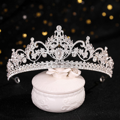 Diademi de nunta Bentita de par Coroane de prințesa cu strasuri de culoare argintie Bentita de lux pentru fete de nunta Accesorii de păr Bijuterii
