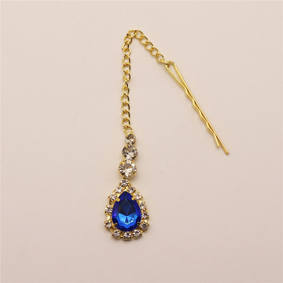 Divat Új menyasszonyi Boho ékszerek Kristály fejlánc Hajtartozékok Strasszos homloklánc Menyasszonyi fejpánt Kézzel készített ékszerek