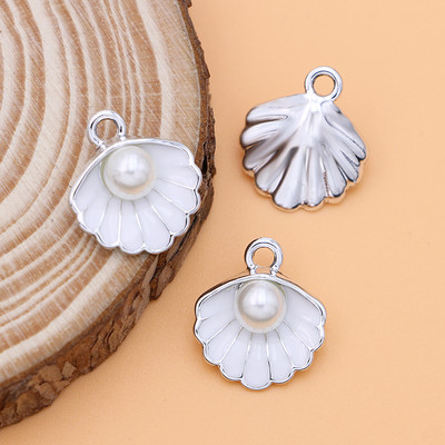 10 bucăți de culoare auriu smalț roz coajă perle pandantiv farmecul pentru realizarea de bijuterii cercei brățară colier accesorii bricolaj