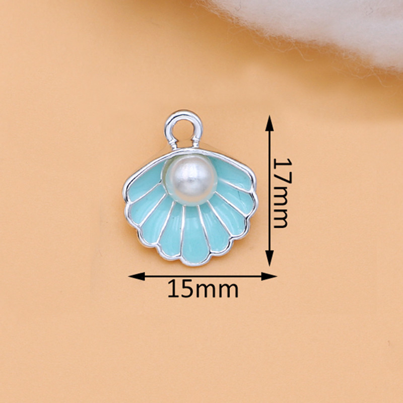 10 bucăți de culoare auriu smalț roz coajă perle pandantiv farmecul pentru realizarea de bijuterii cercei brățară colier accesorii bricolaj