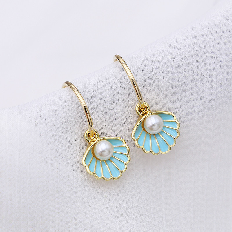 10 bucăți de culoare auriu smalț roz coajă perle pandantiv farmecul pentru realizarea de bijuterii cercei brățară colier accesorii bricolaj