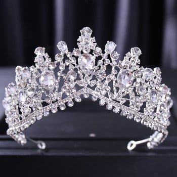 Μπαρόκ Crystal Water Drop Crowns and Tiaras Vintage Rhinestone Tiara Crown for Women Αξεσουάρ για τα μαλλιά Νύφη Γάμος Κοσμήματα