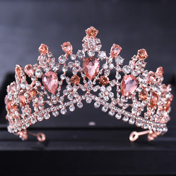 Μπαρόκ Crystal Water Drop Crowns and Tiaras Vintage Rhinestone Tiara Crown for Women Αξεσουάρ για τα μαλλιά Νύφη Γάμος Κοσμήματα