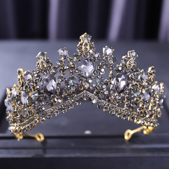 Μπαρόκ Crystal Water Drop Crowns and Tiaras Vintage Rhinestone Tiara Crown for Women Αξεσουάρ για τα μαλλιά Νύφη Γάμος Κοσμήματα