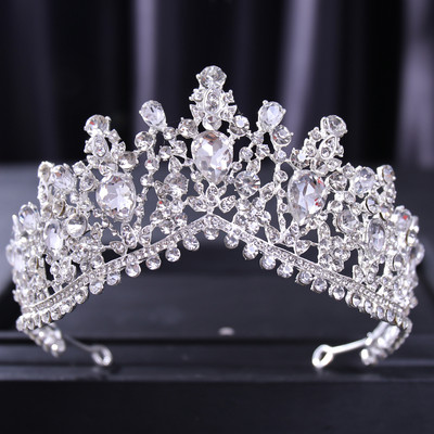 Barokk kristály vízcsepp koronák és tiarák Vintage strasszos tiara korona nőknek menyasszony esküvői haj kiegészítők ékszerek