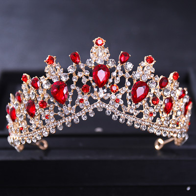 Barokk kristály vízcsepp koronák és tiarák Vintage strasszos tiara korona nőknek menyasszony esküvői haj kiegészítők ékszerek