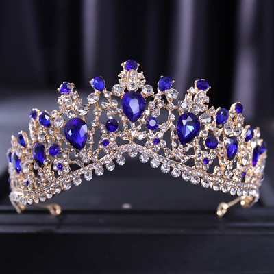Barokk kristály vízcsepp koronák és tiarák Vintage strasszos tiara korona nőknek menyasszony esküvői haj kiegészítők ékszerek