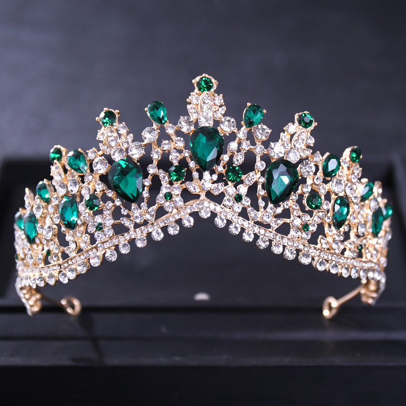 Barokk kristály vízcsepp koronák és tiarák Vintage strasszos tiara korona nőknek menyasszony esküvői haj kiegészítők ékszerek