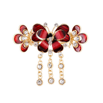 Muylinda Rhinestone Butterfly Insect Crab Hair Claw Дамски цветни фиби с цветя Crab Claw за момичета Парти аксесоари Сплав