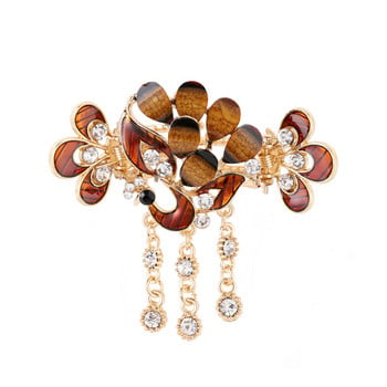 Muylinda Rhinestone Butterfly Insect Crab Hair Claw Дамски цветни фиби с цветя Crab Claw за момичета Парти аксесоари Сплав