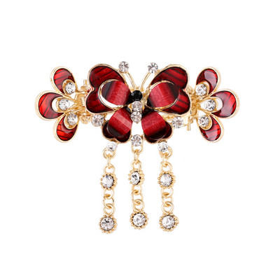 Muylinda Rhinestone Butterfly Insect Crab Hair Claw Дамски цветни фиби с цветя Crab Claw за момичета Парти аксесоари Сплав