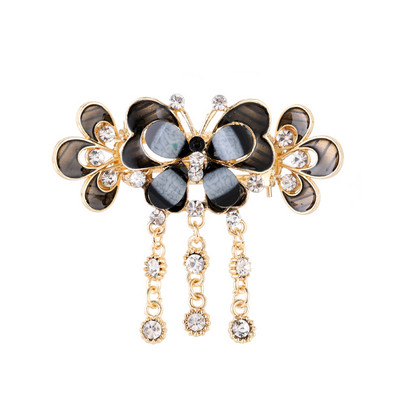 Muylinda Rhinestone Butterfly Insect Crab Hair Claw Дамски цветни фиби с цветя Crab Claw за момичета Парти аксесоари Сплав