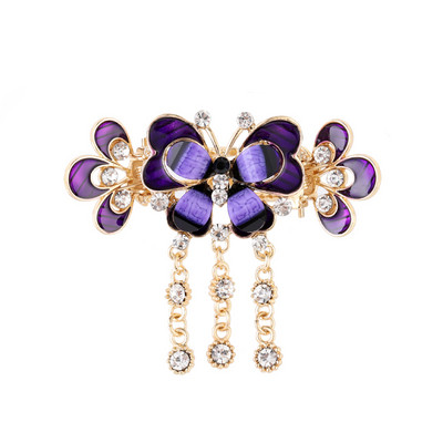 Muylinda Rhinestone Butterfly Insect Crab Hair Claw Дамски цветни фиби с цветя Crab Claw за момичета Парти аксесоари Сплав