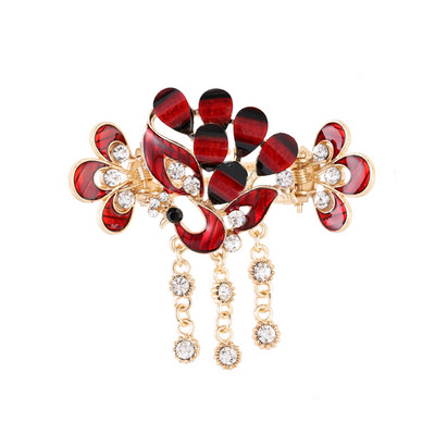 Muylinda Rhinestone Butterfly Insect Crab Hair Claw Дамски цветни фиби с цветя Crab Claw за момичета Парти аксесоари Сплав