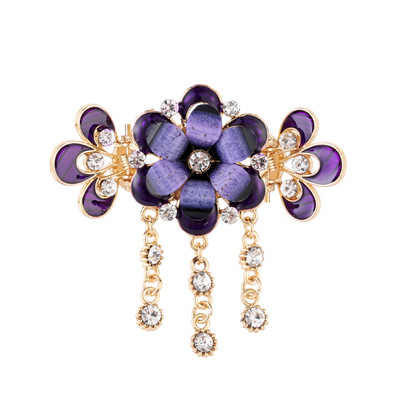 Muylinda Rhinestone Butterfly Insect Crab Hair Claw Дамски цветни фиби с цветя Crab Claw за момичета Парти аксесоари Сплав