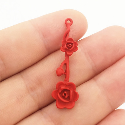 8 τμχ Νέο κράμα ψευδαργύρου Χρώμα σπρέι μετάλλου Χρώμα τριαντάφυλλο Γούρια Κρεμαστό κολιέ Σκουλαρίκια DIY Αξεσουάρ κατασκευής κοσμημάτων