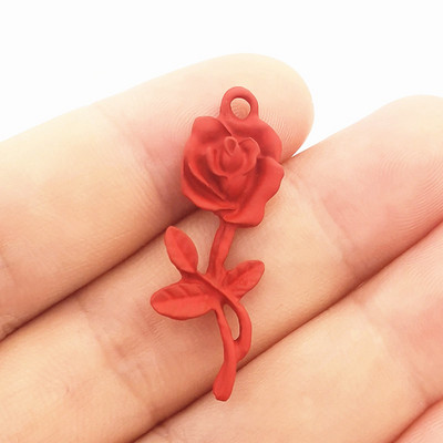 8 τμχ Νέο κράμα ψευδαργύρου Χρώμα σπρέι μετάλλου Χρώμα τριαντάφυλλο Γούρια Κρεμαστό κολιέ Σκουλαρίκια DIY Αξεσουάρ κατασκευής κοσμημάτων