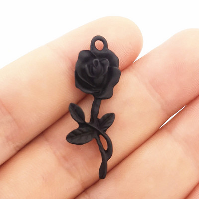 8 τμχ Νέο κράμα ψευδαργύρου Χρώμα σπρέι μετάλλου Χρώμα τριαντάφυλλο Γούρια Κρεμαστό κολιέ Σκουλαρίκια DIY Αξεσουάρ κατασκευής κοσμημάτων