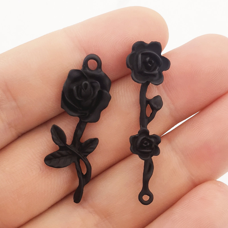 8 τμχ Νέο κράμα ψευδαργύρου Χρώμα σπρέι μετάλλου Χρώμα τριαντάφυλλο Γούρια Κρεμαστό κολιέ Σκουλαρίκια DIY Αξεσουάρ κατασκευής κοσμημάτων