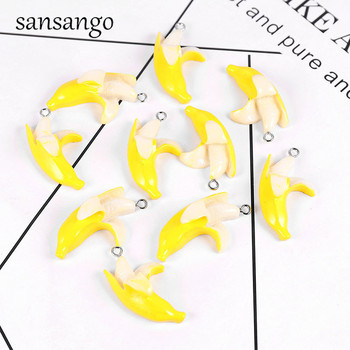 Κρεμαστό κόσμημα από 10 τεμάχια κίτρινο σμάλτο από κράμα μπανάνας για χειροποίητα χαριτωμένα σκουλαρίκια Κολιέ μόδας ευρήματα κοσμημάτων